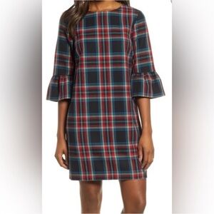 Vineyard Vines Christmas Plaid Tartan Plaid Bell Sleeve Dress NWOT Size 2